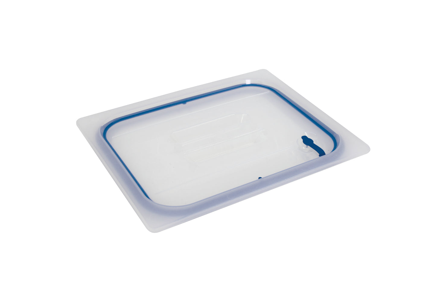 Transparente Lebensmittelbehälter mit Deckel.