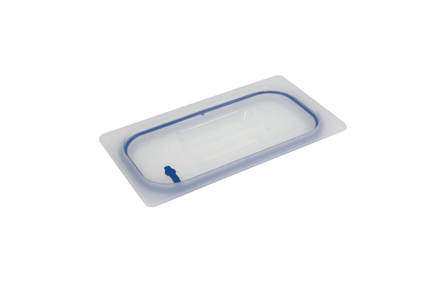 Transparente Lebensmittelverpackung mit Deckel.