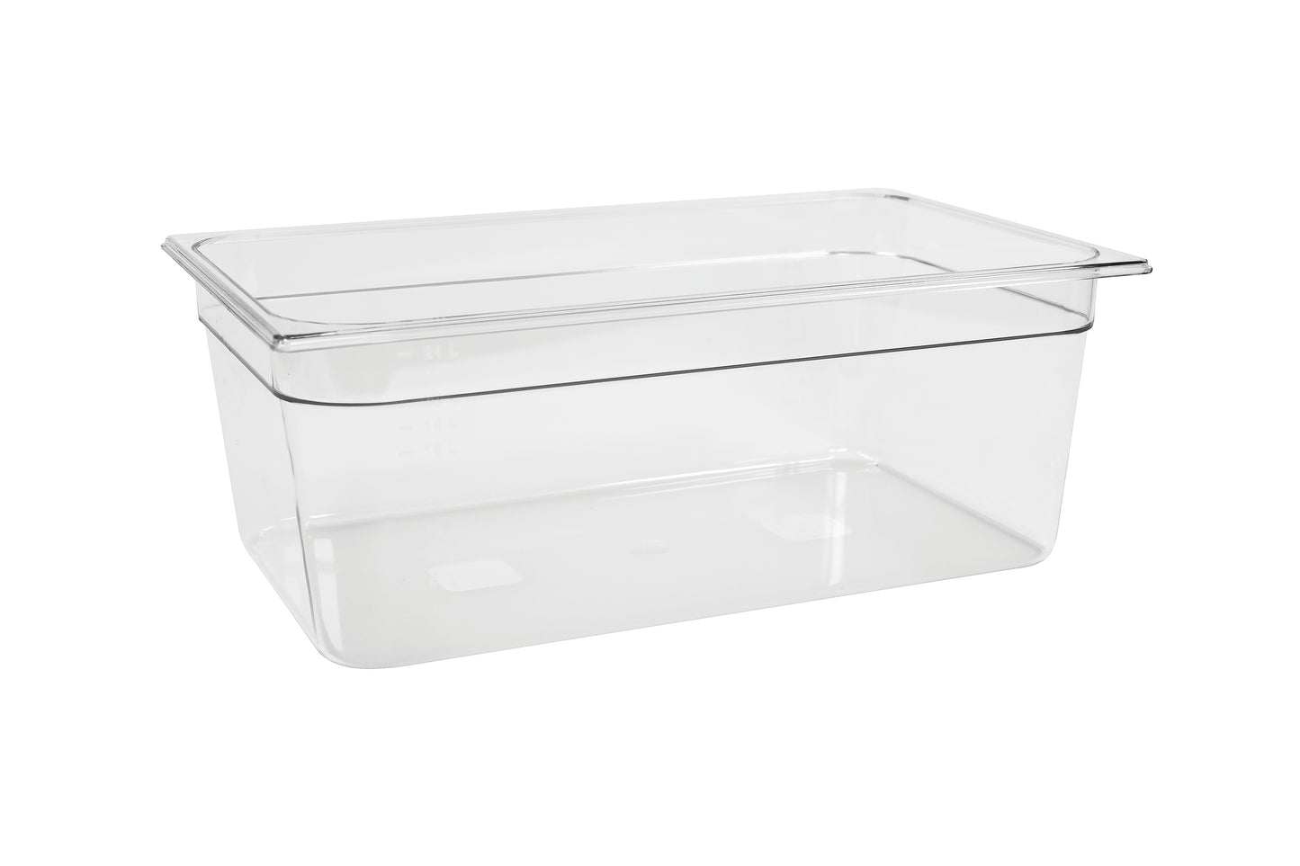 Transparente Aufbewahrungsbox für Lebensmittel.