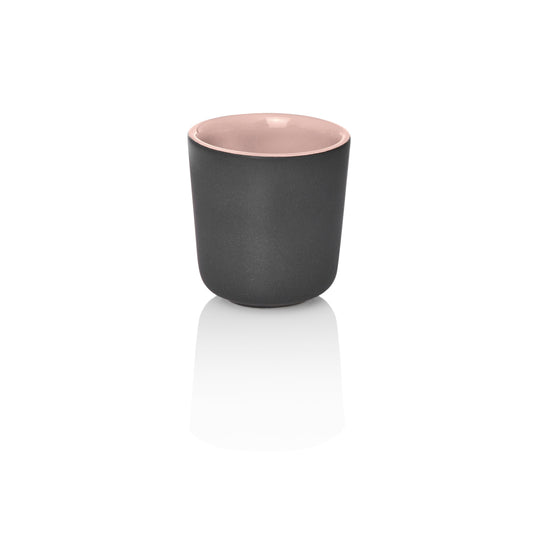 Keramiktasse, B2B Gastronomie, Schwarz, Rosa Innen