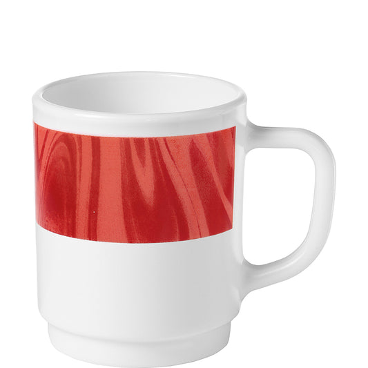 Weiße Tasse mit rotem Band