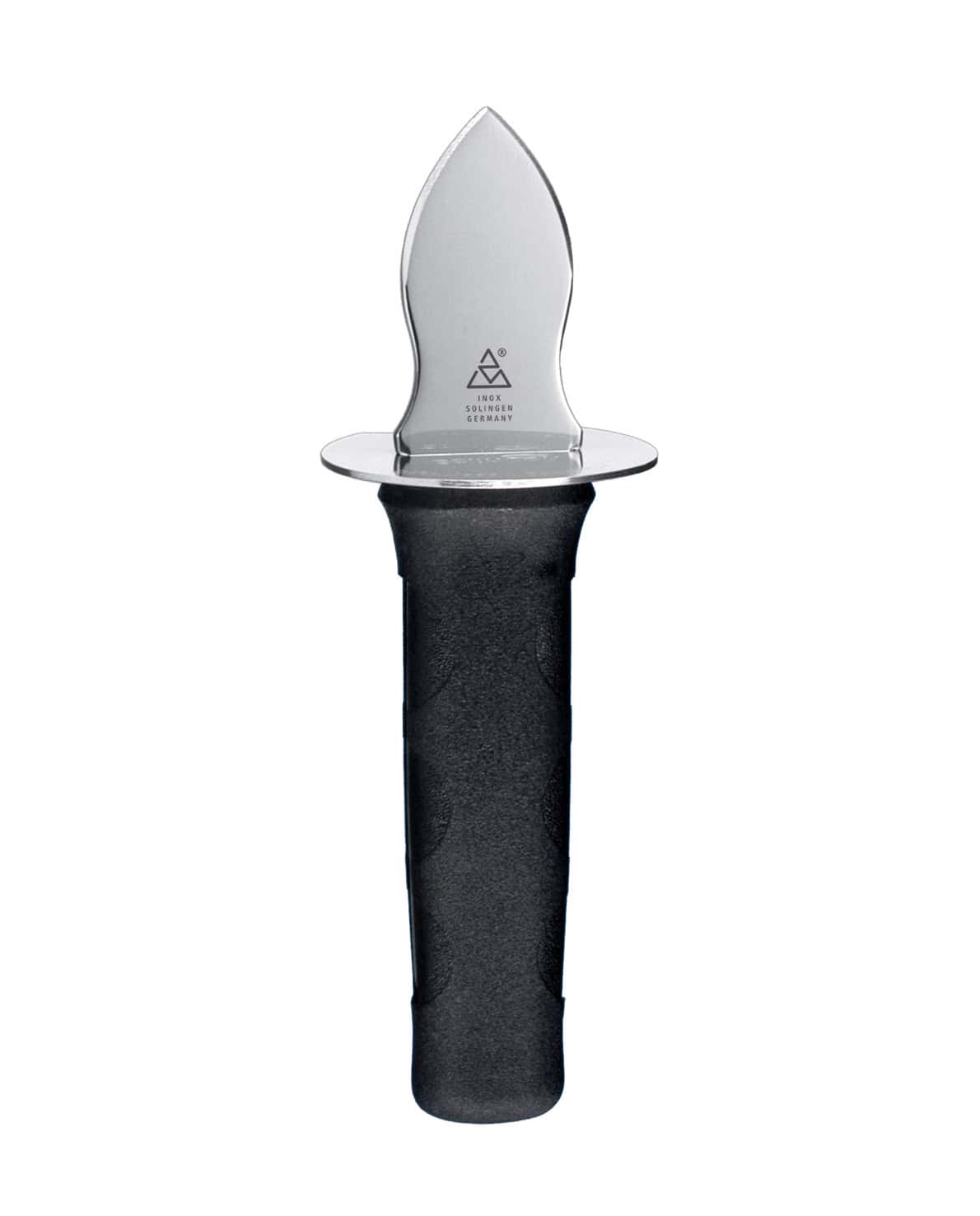 Austernmesser mit schwarzem Griff.