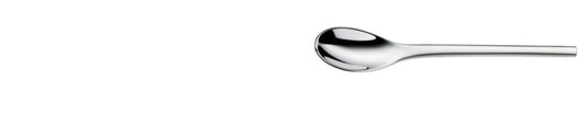 Silberner Löffel auf weißem Hintergrund.