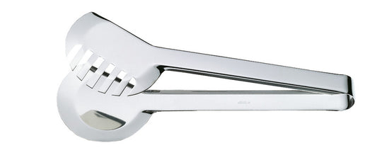 Silberne Servierzange aus Metall.
