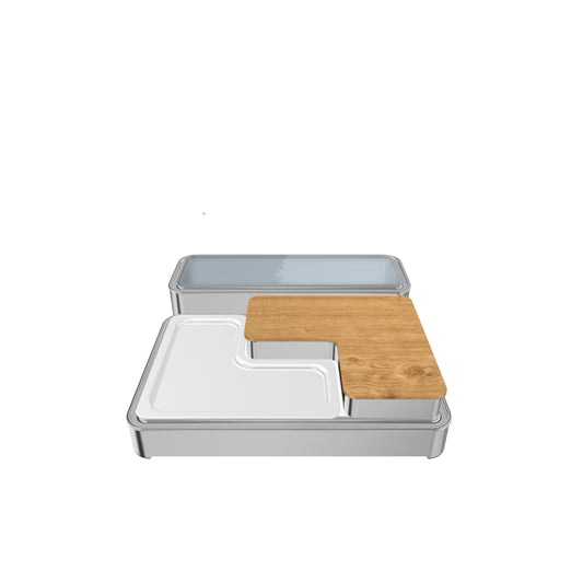 Gastronomiebehälter mit Holzdeckel.