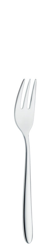 Silberne Gabel auf weißem Hintergrund.