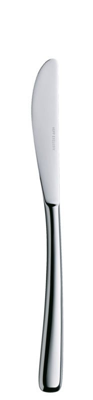 Silbernes Buttermesser auf weißem Hintergrund.