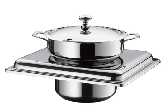 Edelstahl-Warmhaltebehälter für Gastronomie.