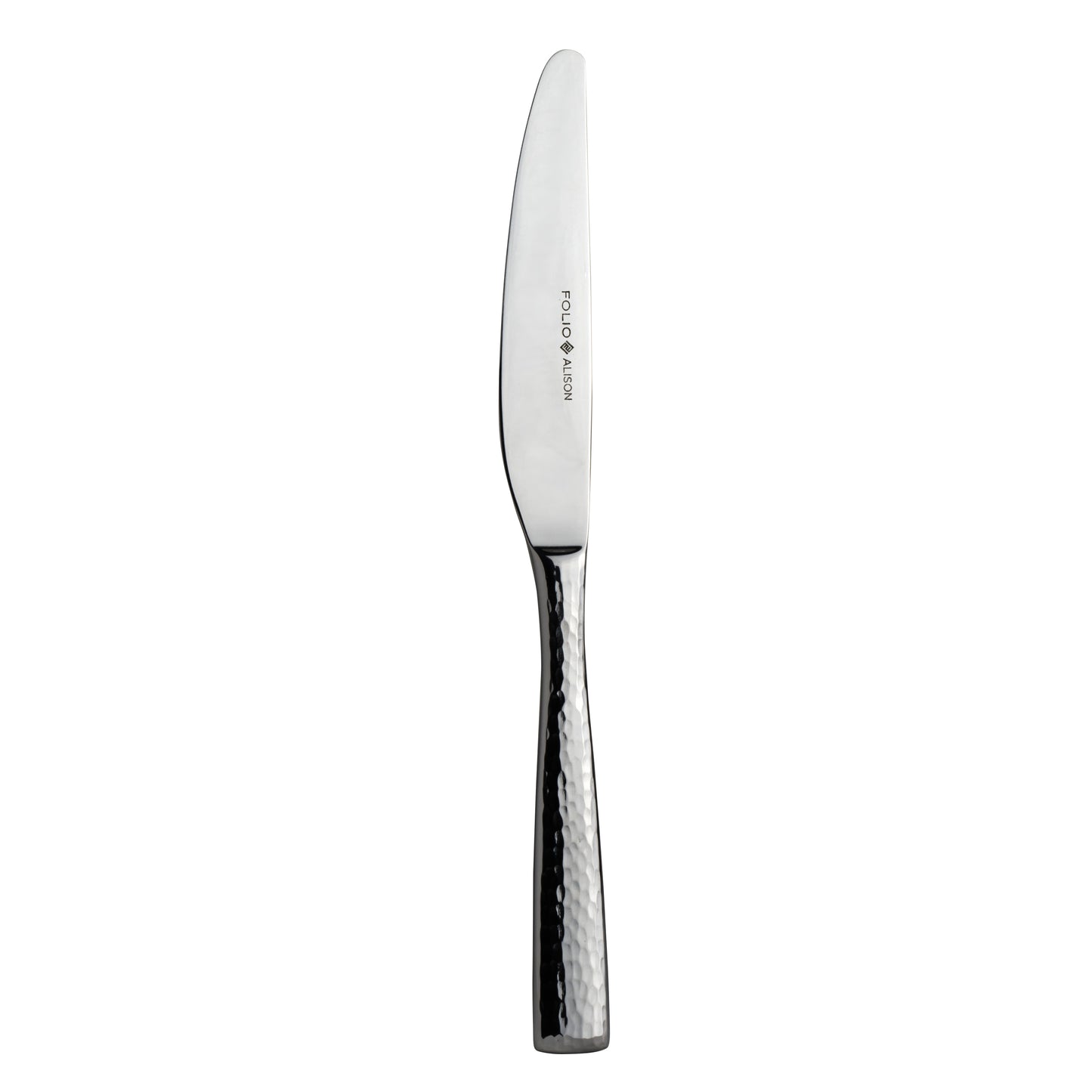 Silbernes Messer mit gehämmertem Griff.