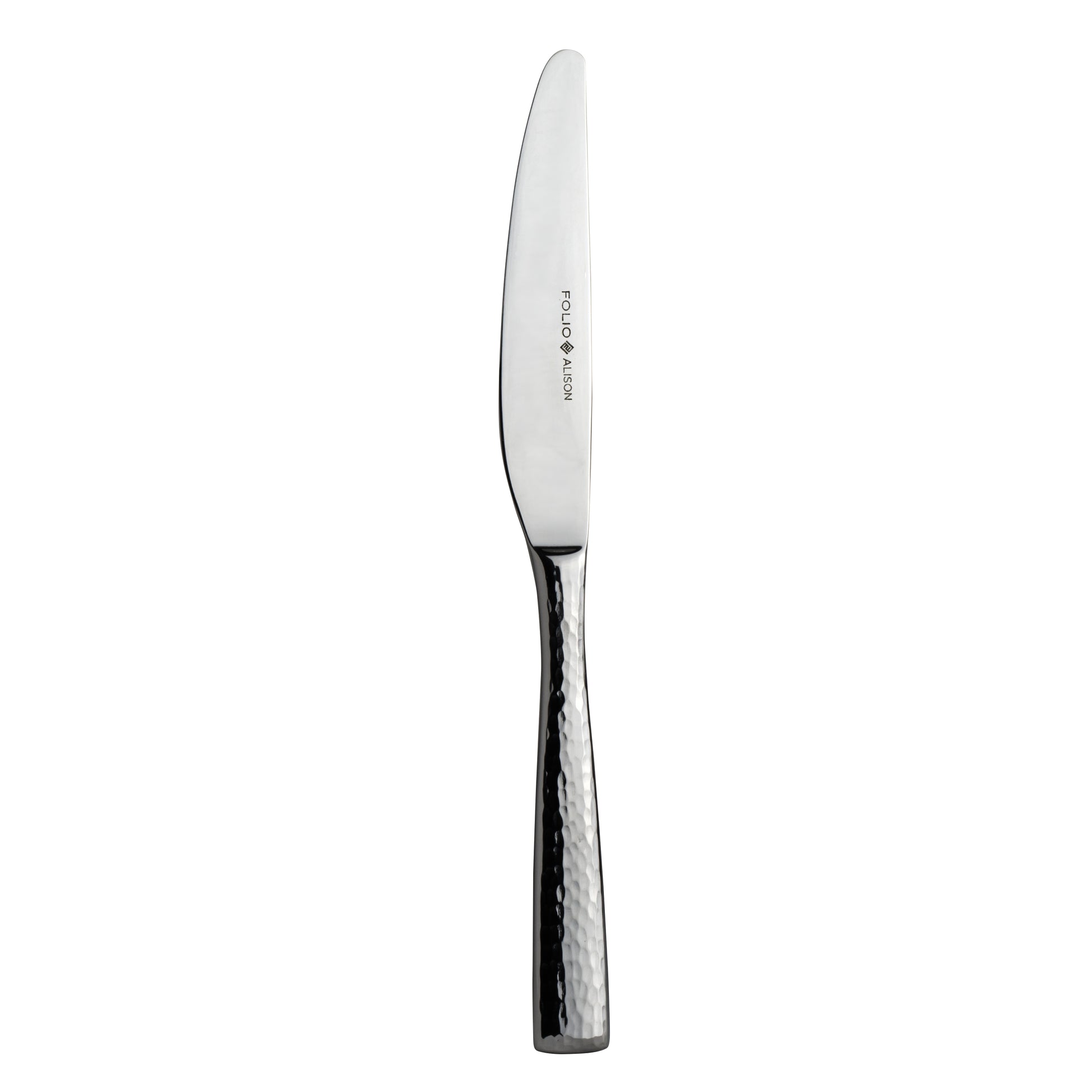 Silbernes Messer mit gehämmertem Griff.