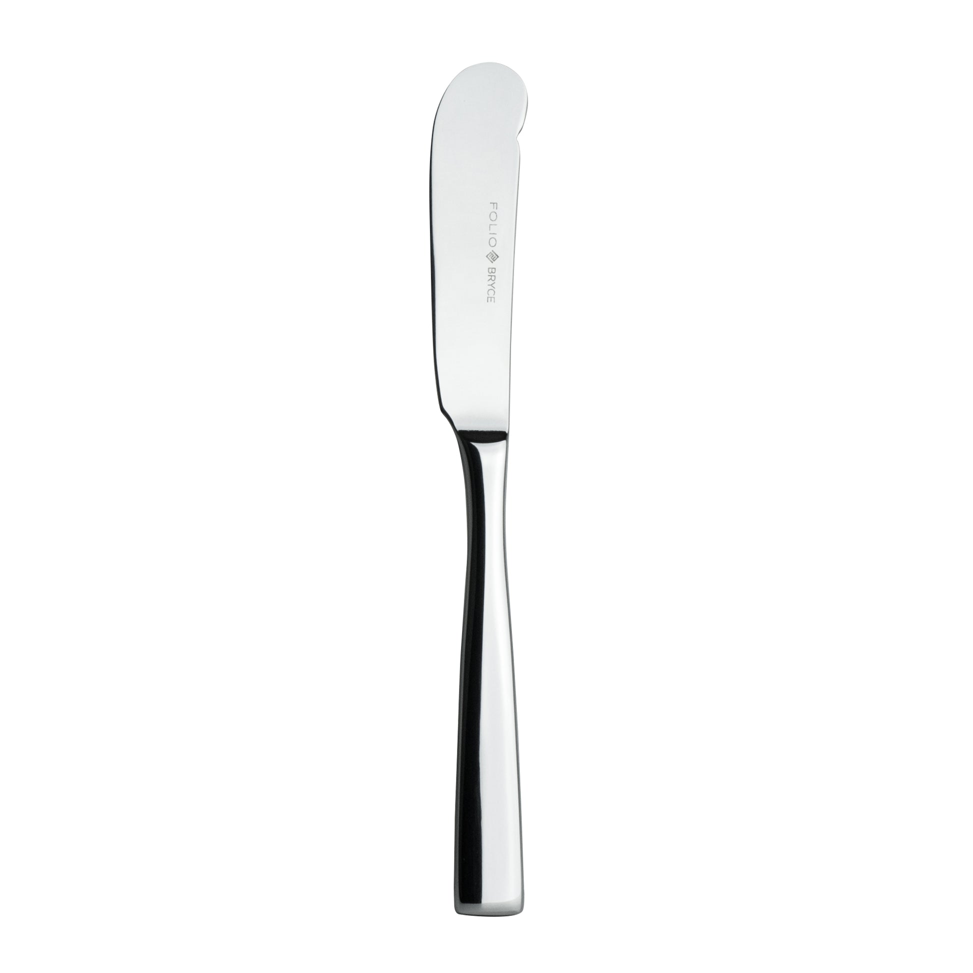 Buttermesser aus Edelstahl, glänzend.