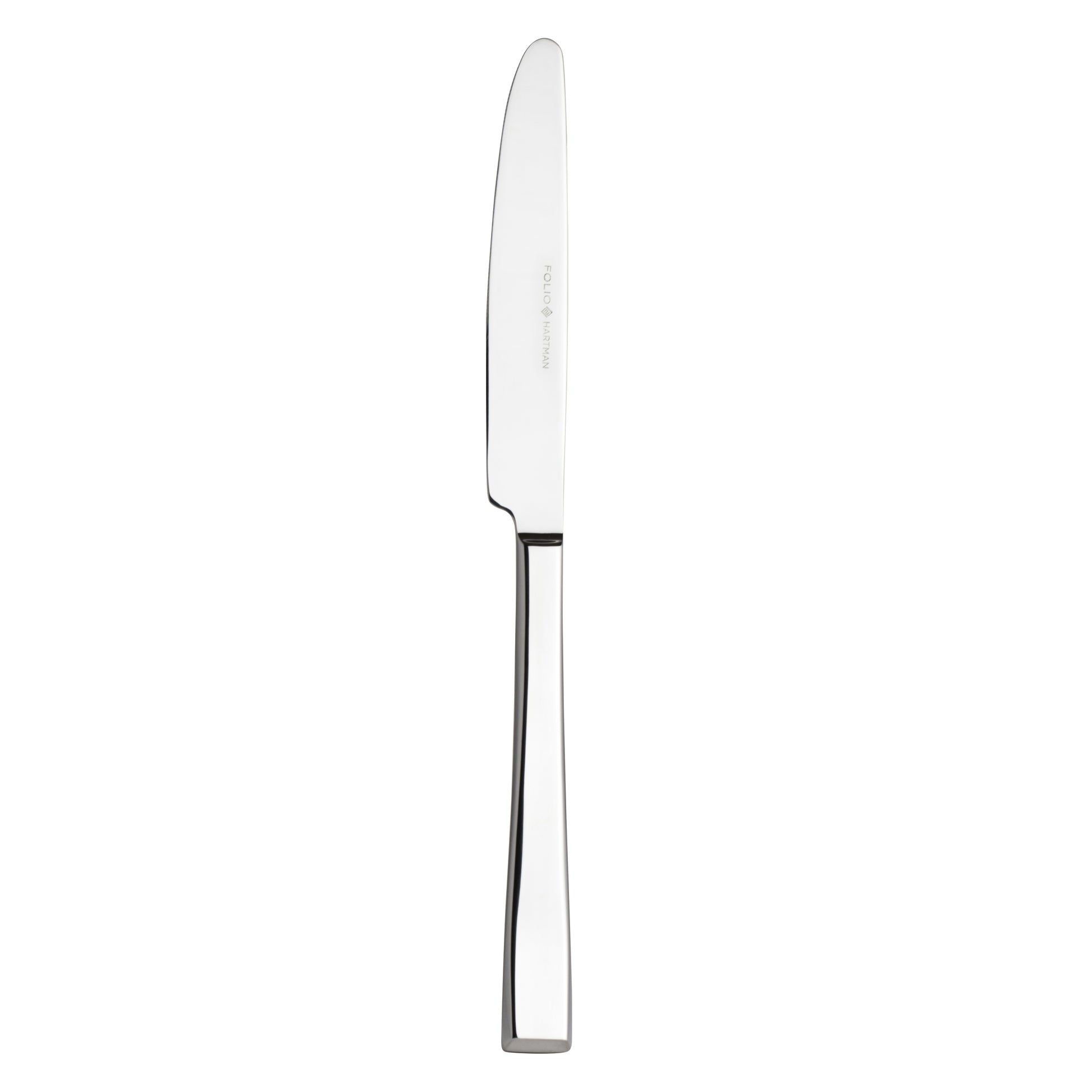 Silbernes Messer auf weißem Hintergrund.