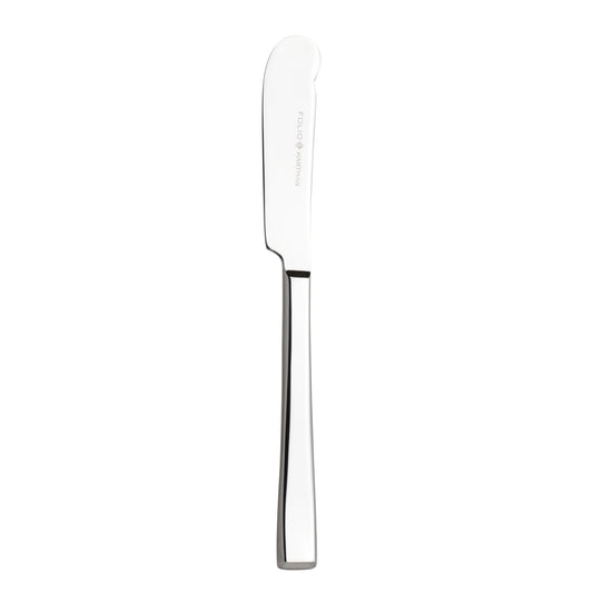 Buttermesser aus Edelstahl, schlichtes Design.