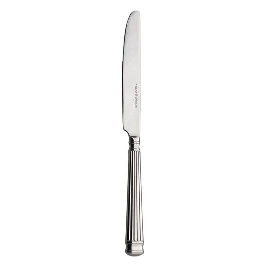 Silbernes Tafelmesser mit geriffeltem Griff.