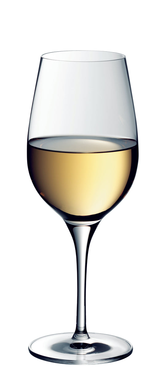 Weinglas mit Weißwein.
