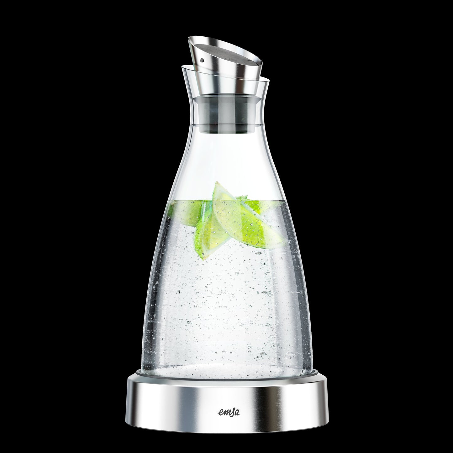 Wasserkaraffe mit Limetten, Edelstahl-Deckel