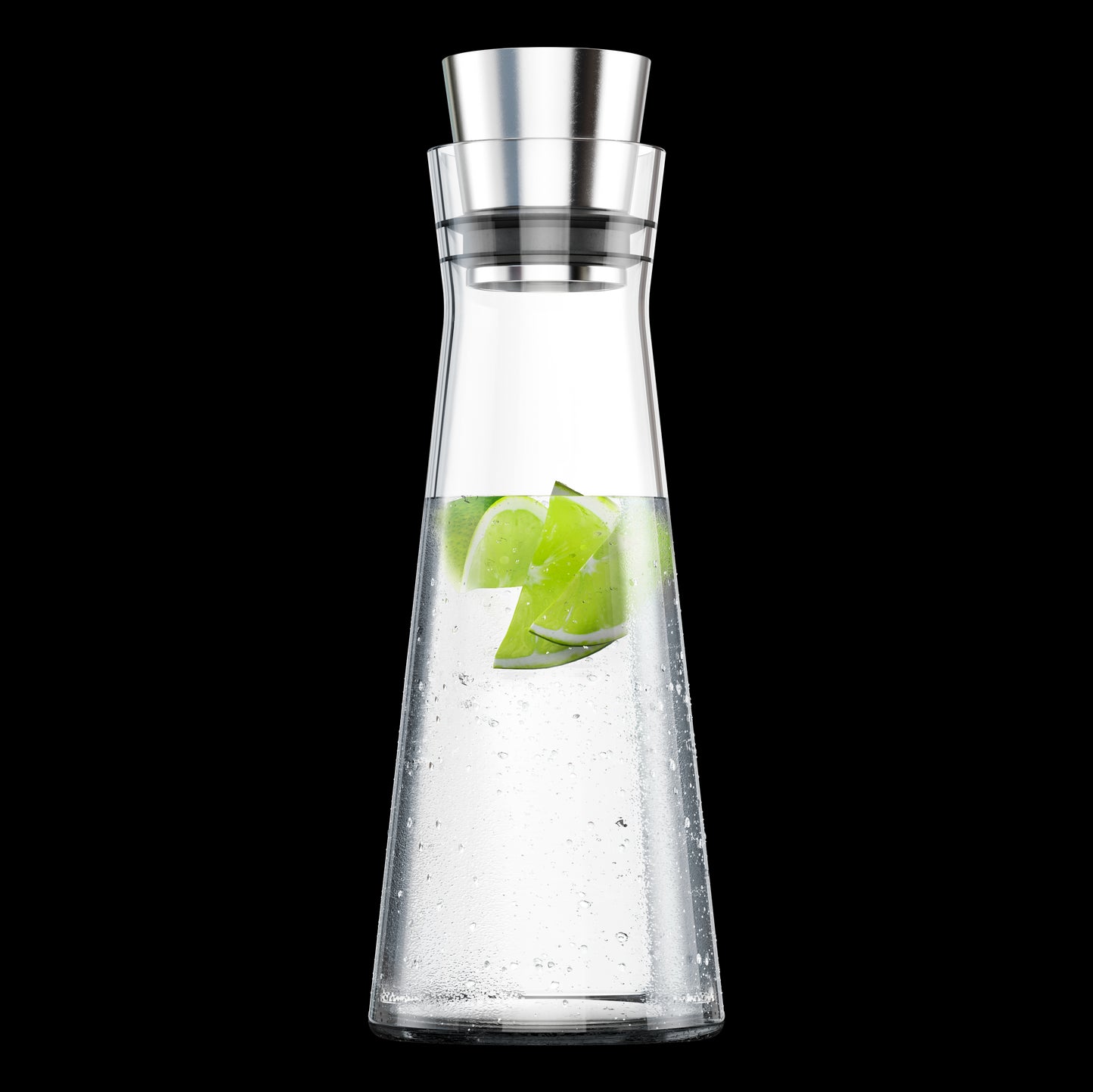 Karaffe FLOW SLIM Glas/Edelstahl, 1 L