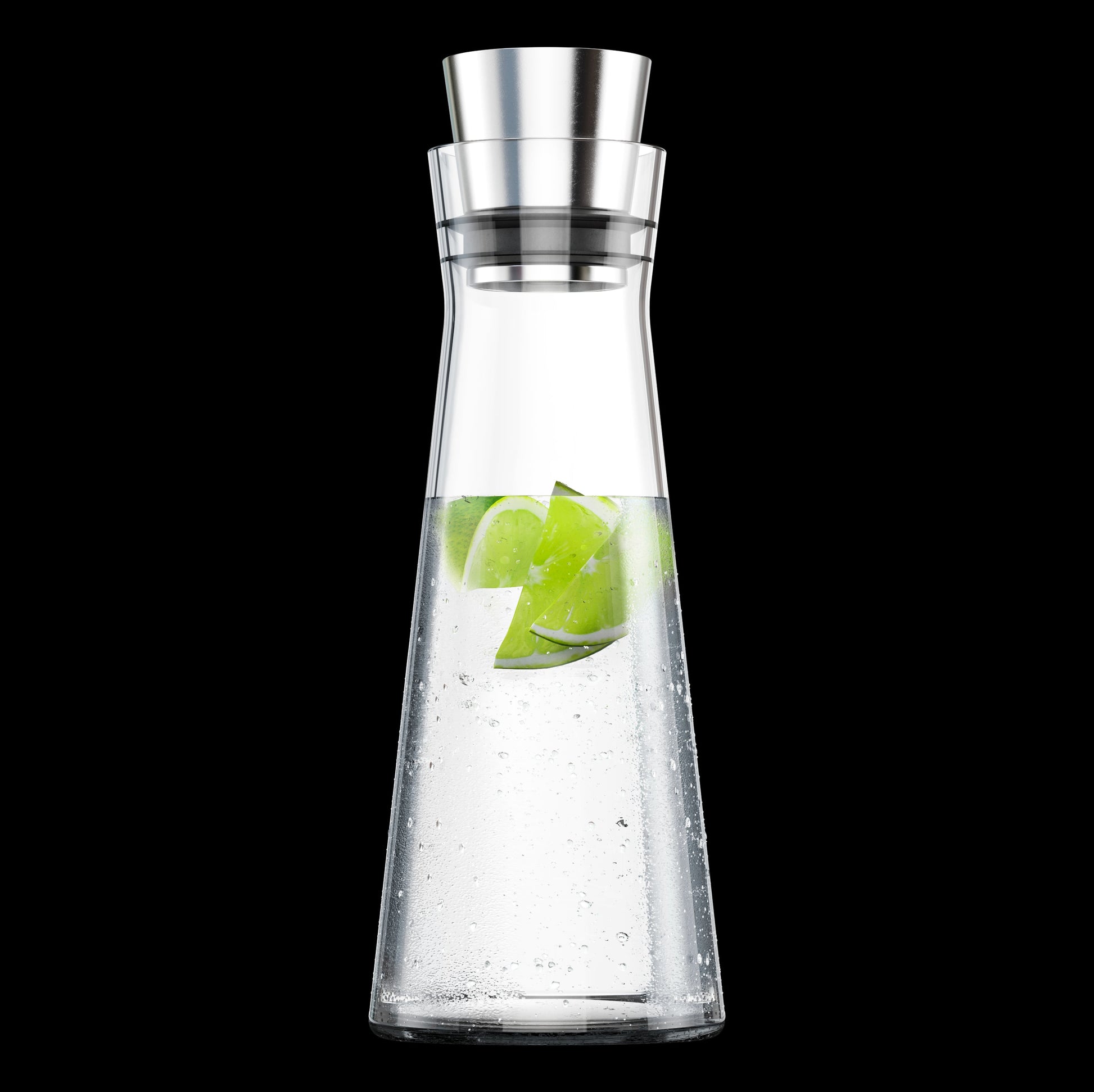 Glas mit Wasser und Limetten