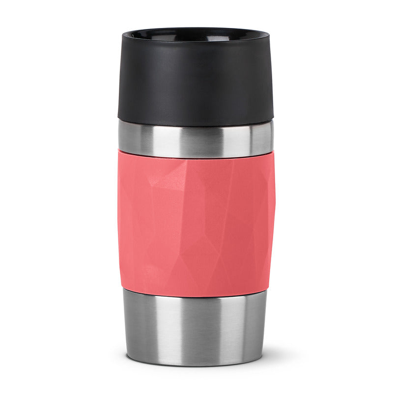 Thermobecher mit pinkem Band