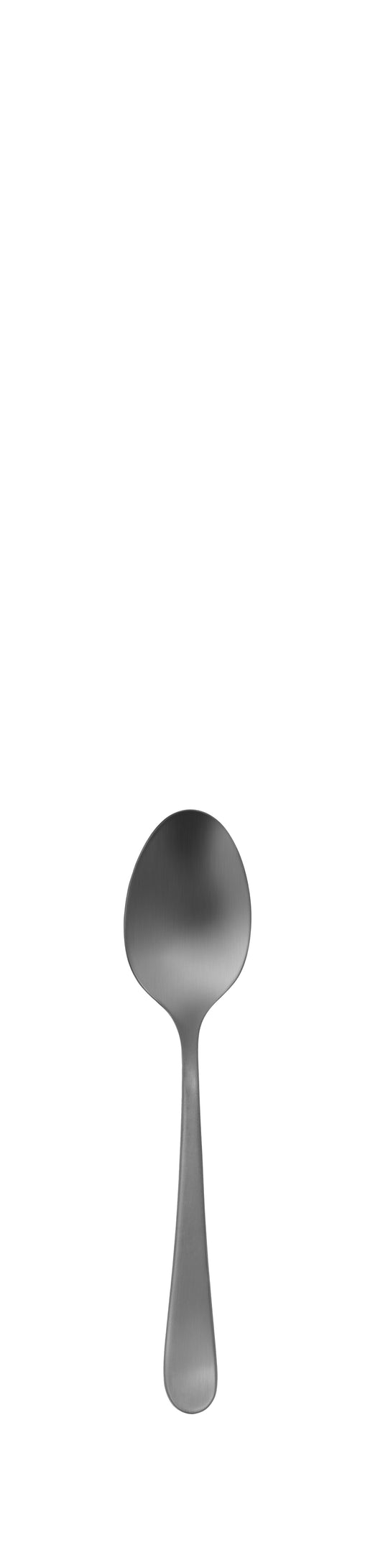 Edelstahl-Löffel auf weißem Hintergrund.