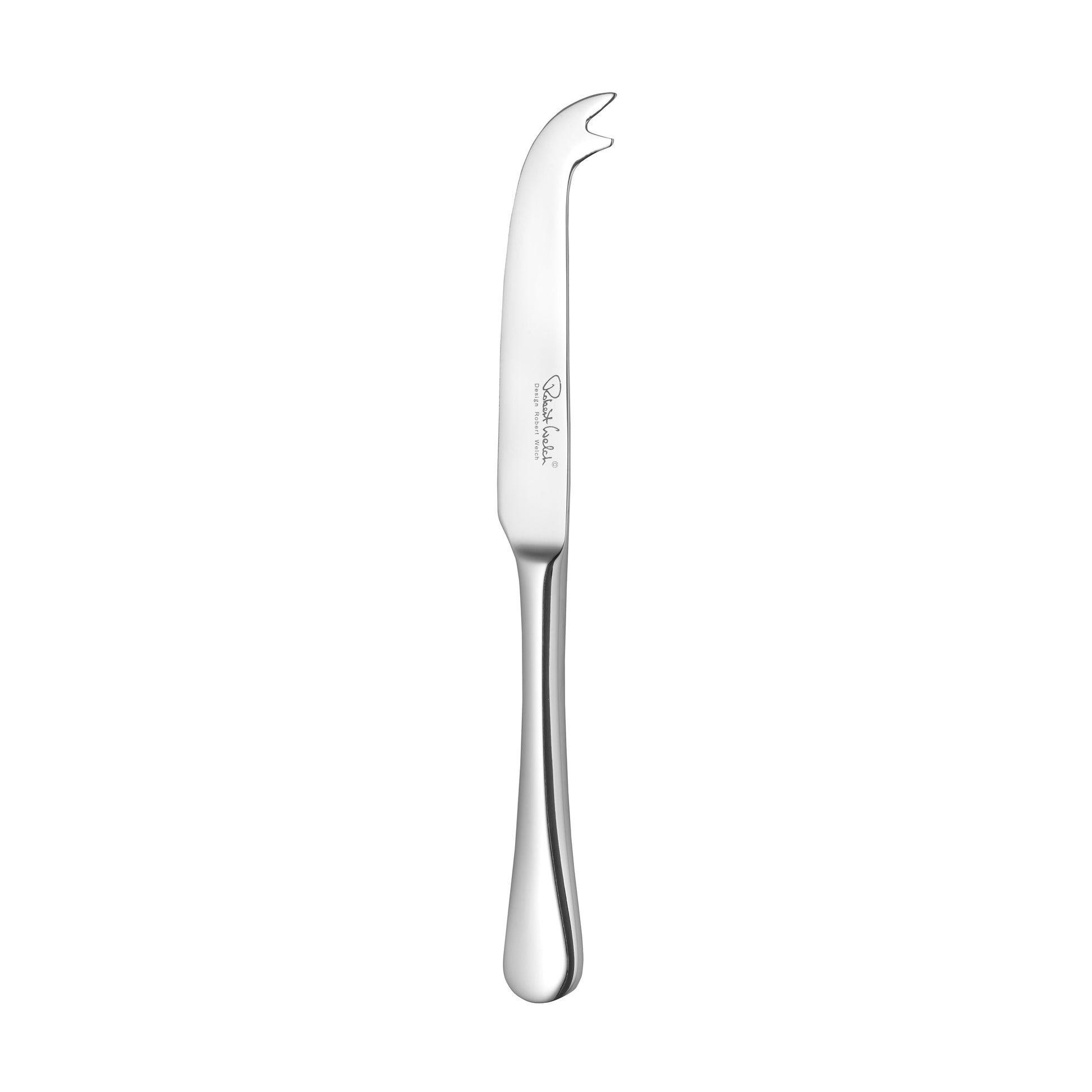 Käsemesser aus Edelstahl, gebogen.