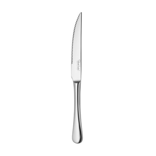 Edelstahl-Steakmesser mit Wellenschliff.