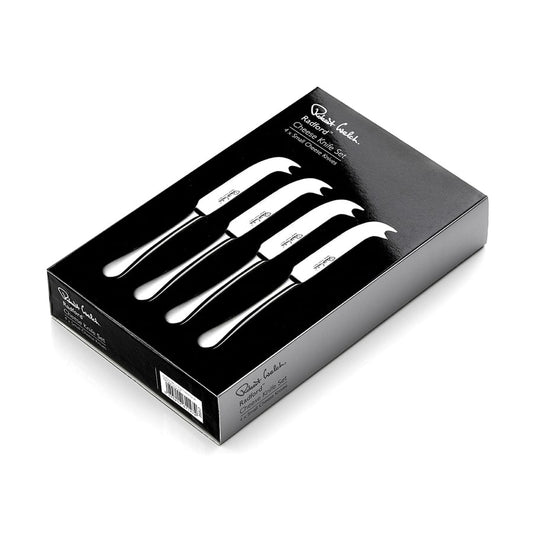 Vier Käsemesser in schwarzer Verpackung.