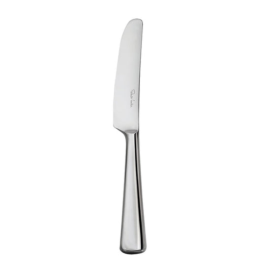 Silbernes Messer auf weißem Hintergrund.