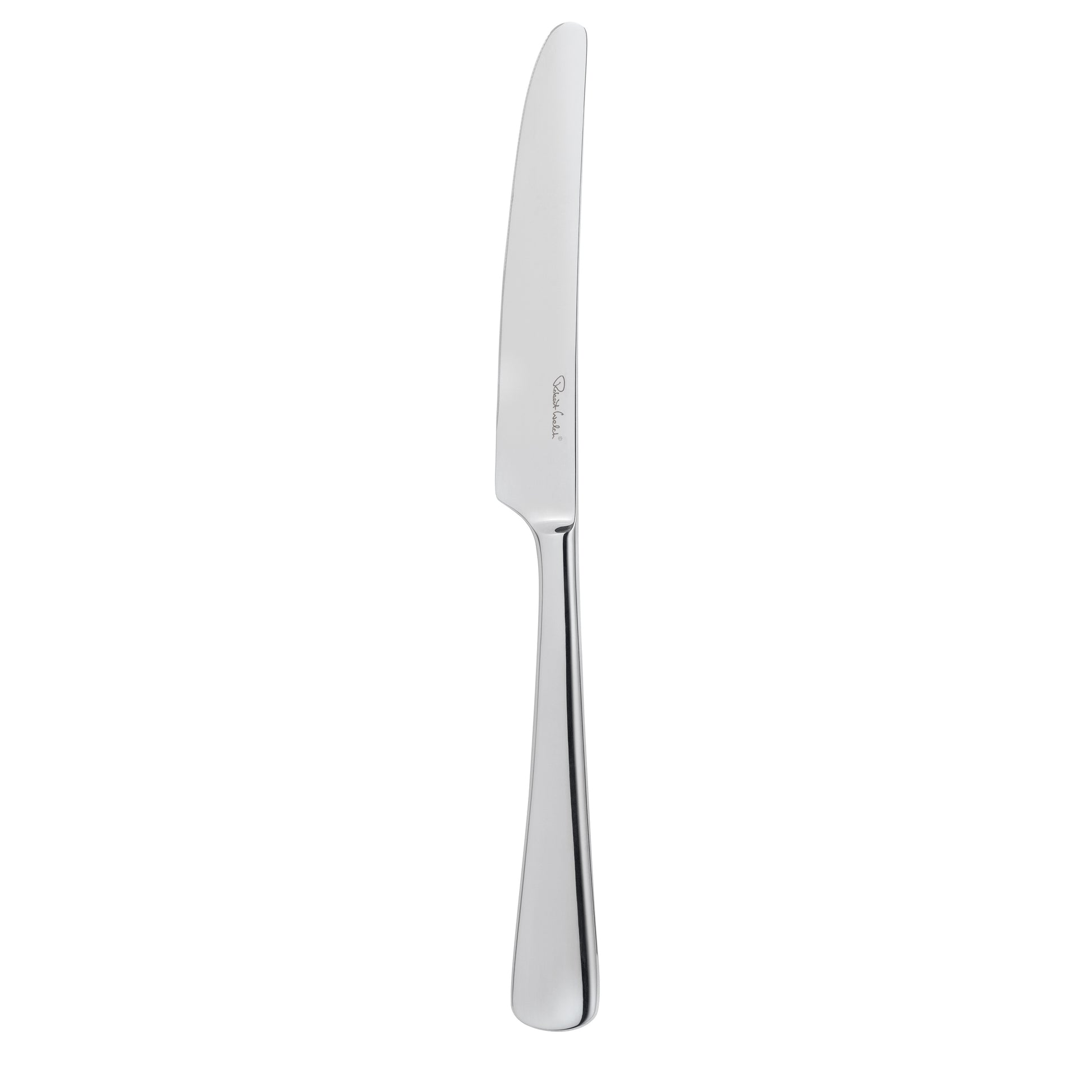 Silbernes Messer auf weißem Hintergrund.