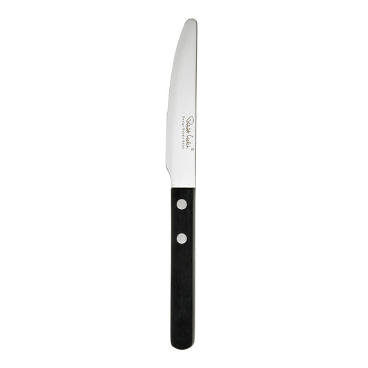 Steakmesser mit schwarzem Griff.