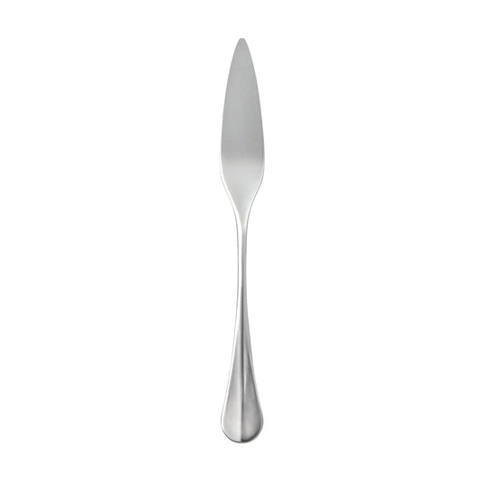 Silbernes Messer auf weißem Hintergrund.