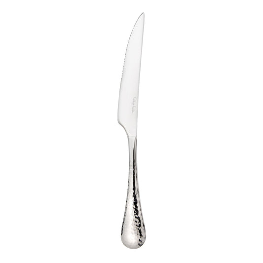 Silbernes, gehämmertes Steakmesser.