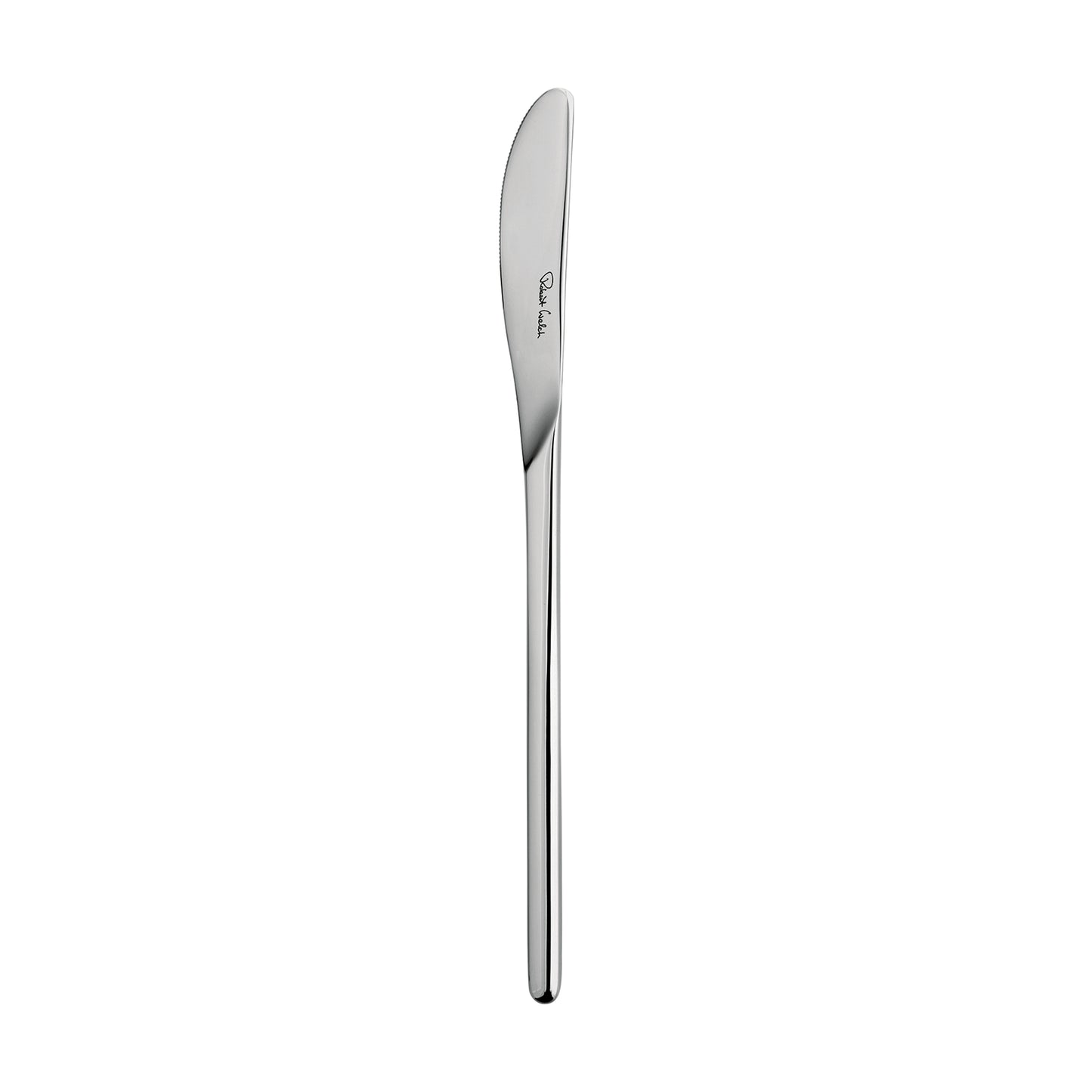 Silbernes Messer auf weißem Hintergrund.