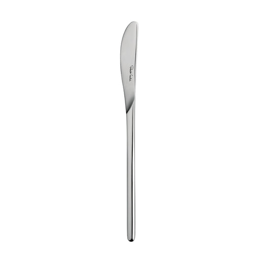 Silbernes Messer auf weißem Hintergrund.