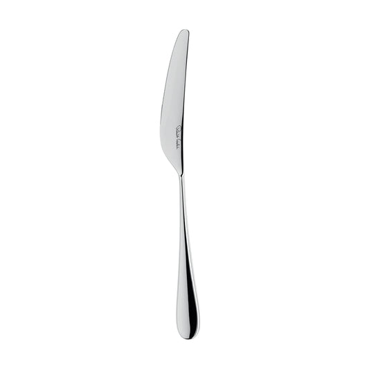 Silbernes Messer auf weißem Hintergrund.