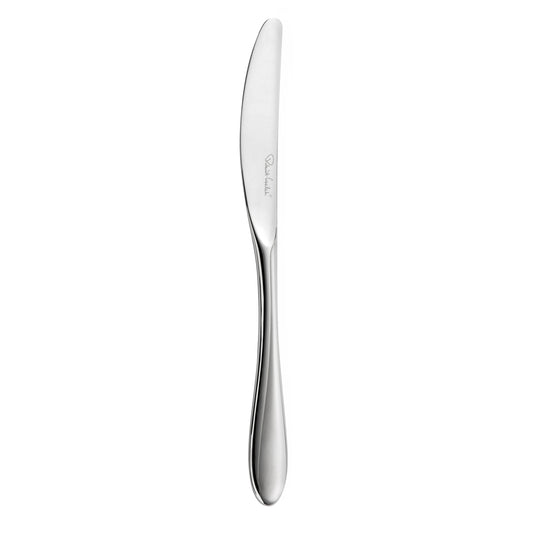 Silbernes Messer auf weißem Hintergrund.