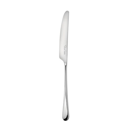Silbernes Messer auf weißem Hintergrund.