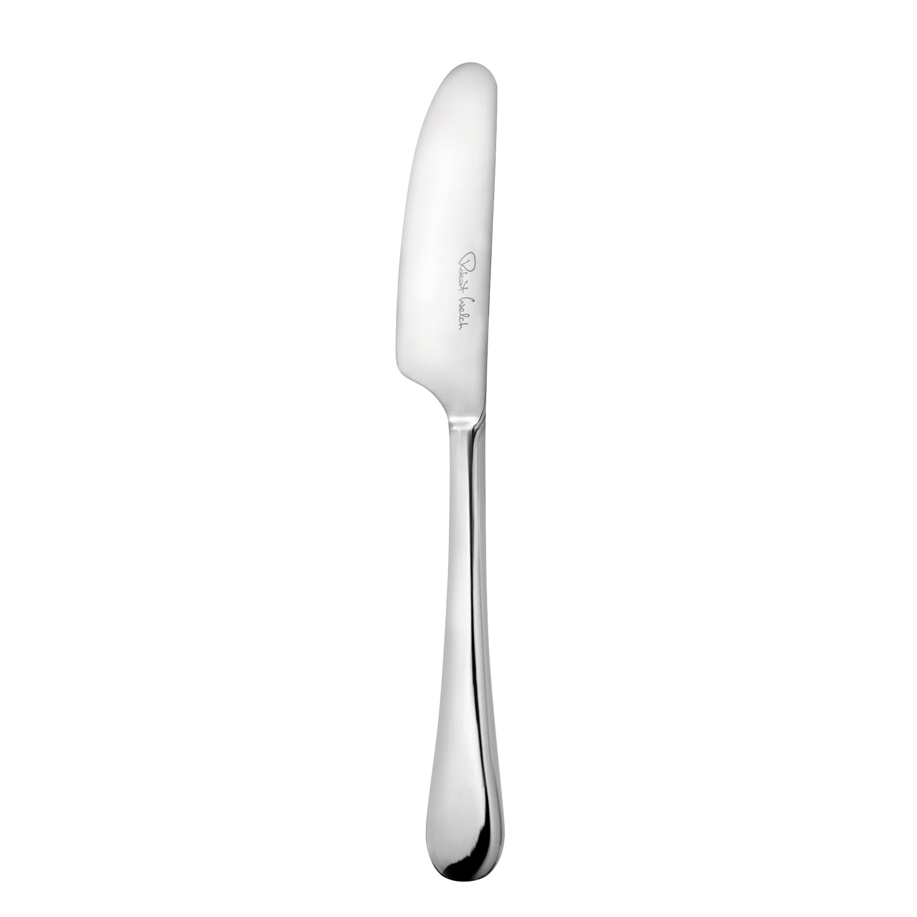 Silbernes Buttermesser mit Gravur.