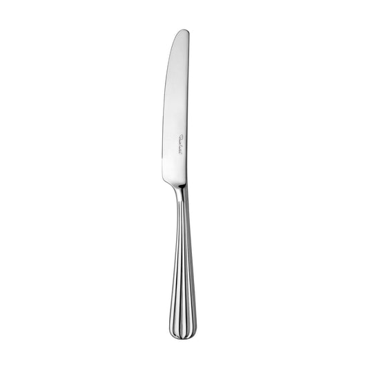 Silbernes Messer mit geriffeltem Griff.