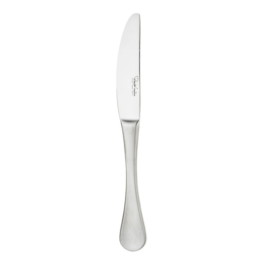 Silbernes Messer auf weißem Hintergrund.