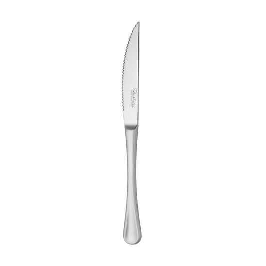 Silbernes gezacktes Steakmesser.