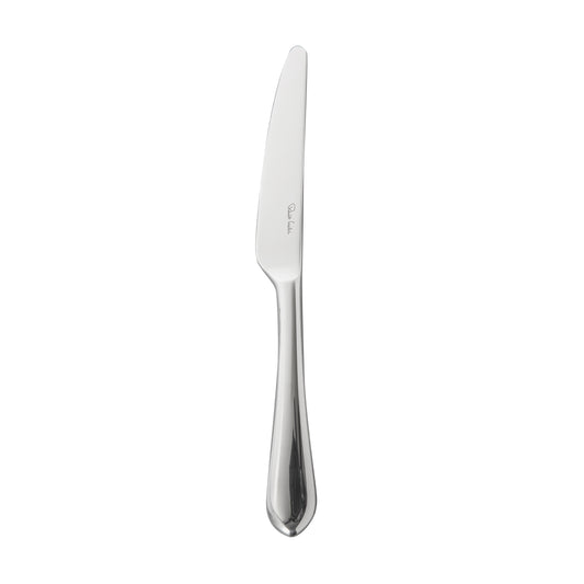 Silbernes Messer auf weißem Hintergrund.
