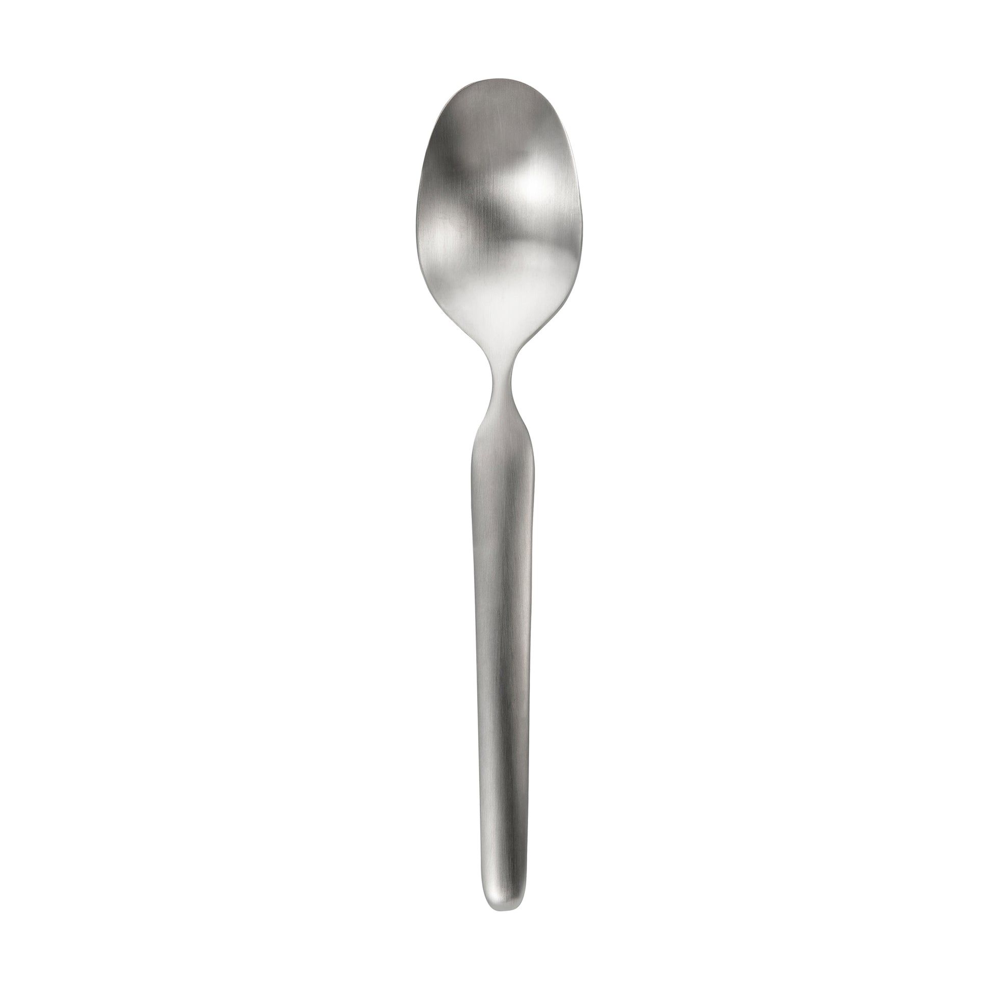 Metalllöffel auf weißem Hintergrund.