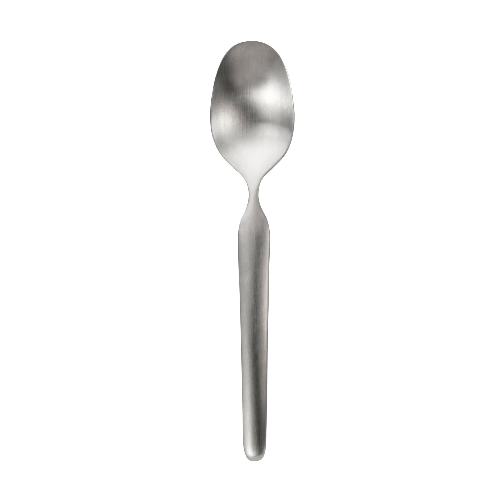 Metalllöffel auf weißem Hintergrund.