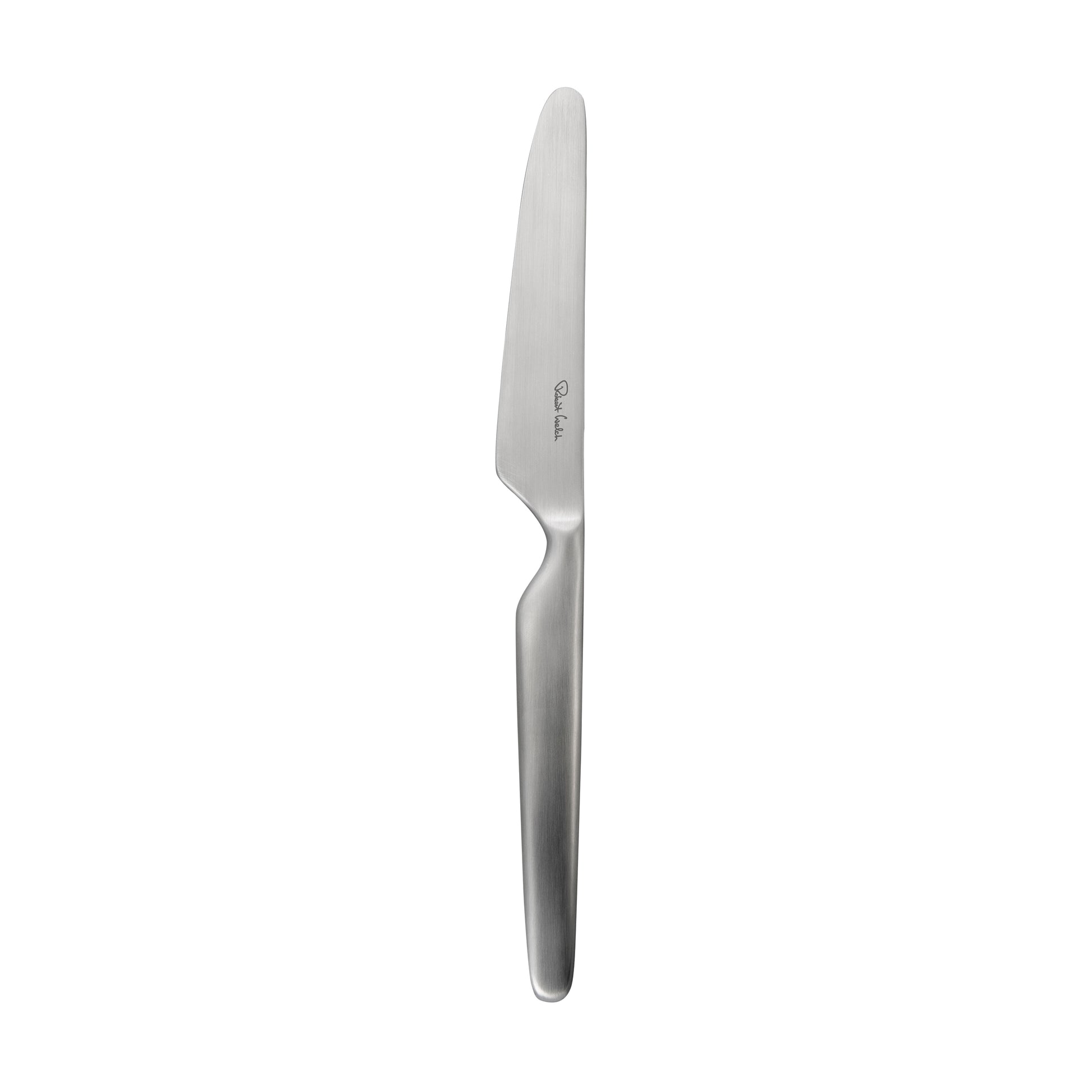 Silbernes Messer auf weißem Hintergrund.