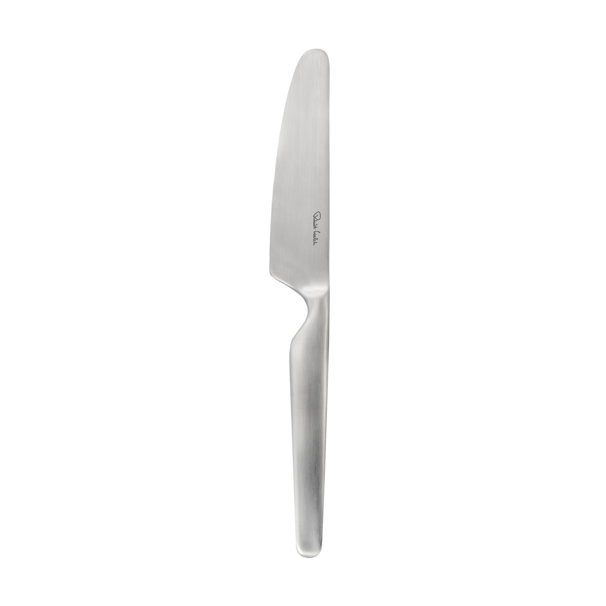 Silbernes Messer mit ergonomischem Griff.