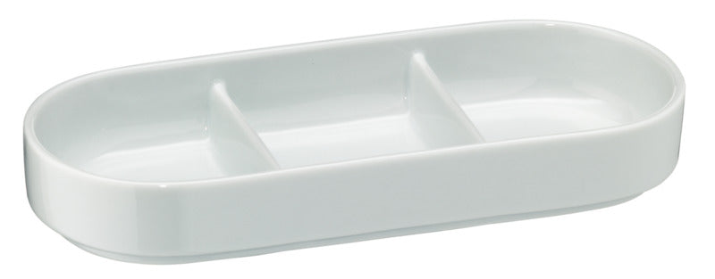 Weiße Tablett mit Fächern