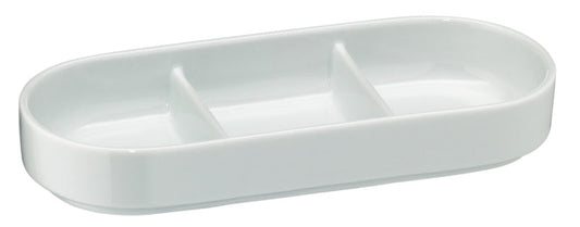 Weiße Tablett mit Fächern