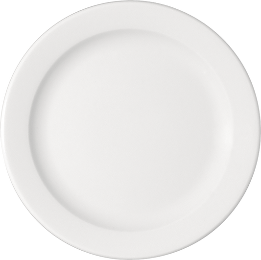 Leere weiße Speiseteller, B2B-Gastronomie