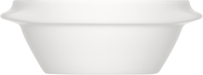 Weiße Schüssel, schlichtes Design.